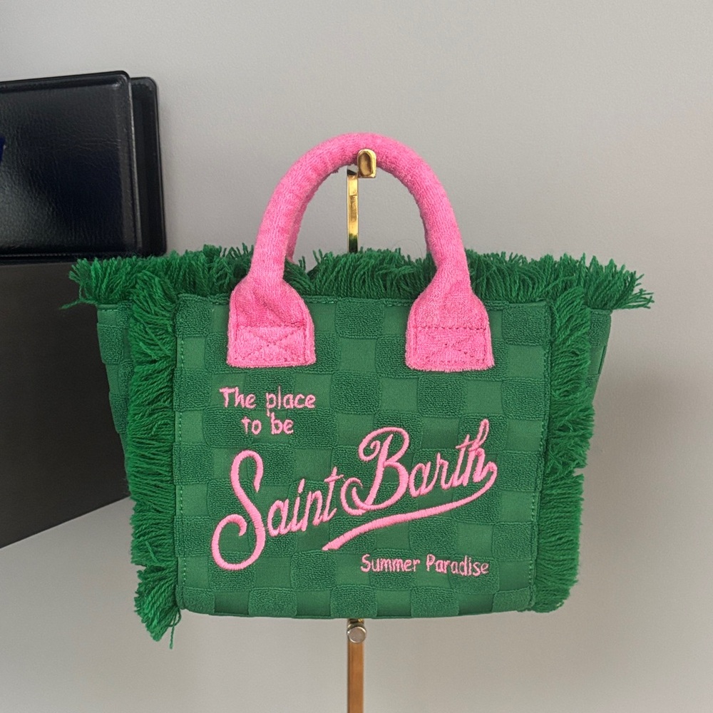 MC2 Saint Barth Green and Pink Tote